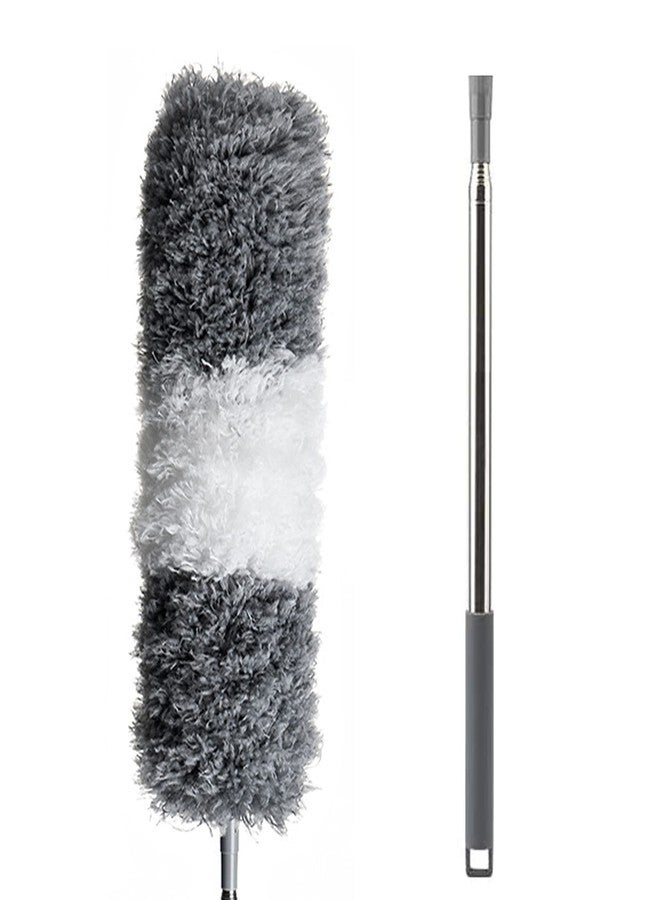 Jonbyi Upgraded Microfiber Duster for High Ceiling with Extension Pole(Stainless Steel)31.5-100 Inch, with Bendable Head. Cleaner with Long Extendable Handle for Cleaning Cobweb,Ceiling Fan,Blinds,Furniture - Image 1